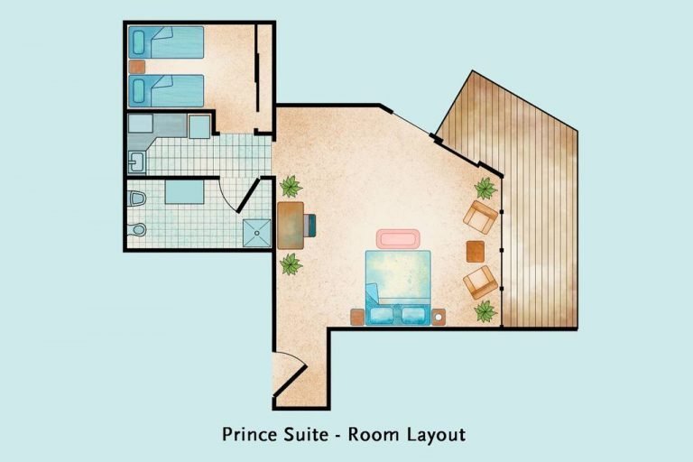 Whitesbeach Guesthouse - Prince Suite Room Layout